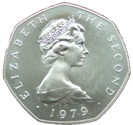 Isle of Man 50 Pence - Elizabeth II Day of Tynwald - Queen Visit; Silver obverse