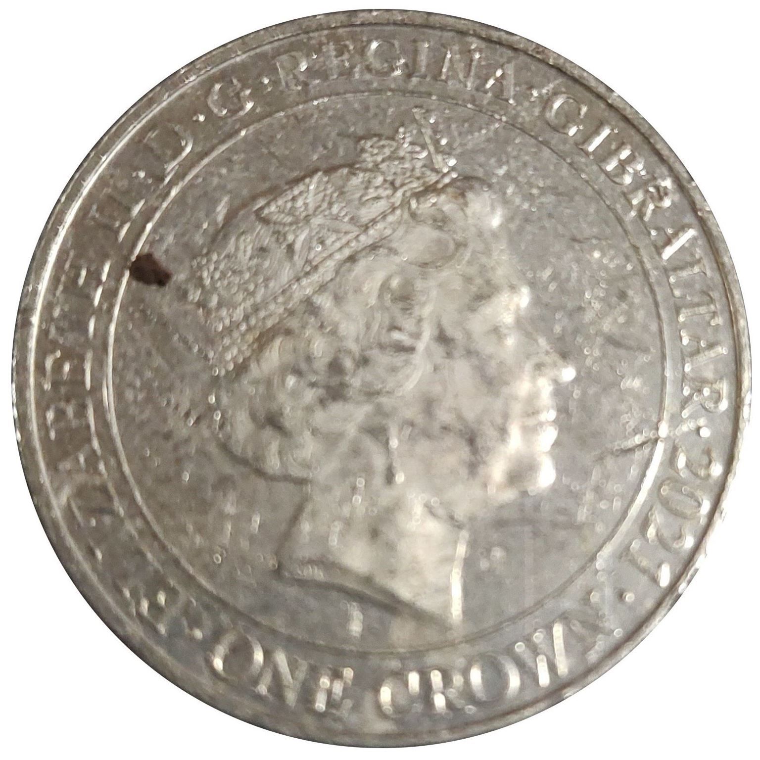 Gibraltar 1 Crown - Elizabeth II The People's War - Bravery obverse