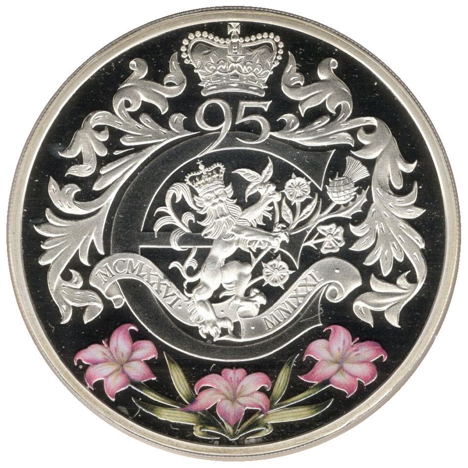 Jersey 5 Pounds - Elizabeth II 95th Birthday; Silver proof