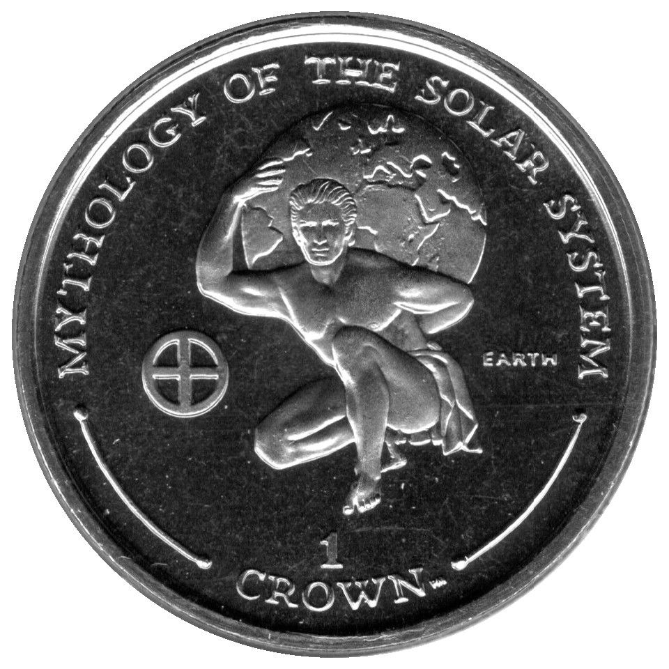 Gibraltar 1 Crown - Elizabeth II The Earth reverse