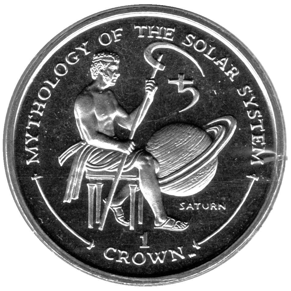 Gibraltar 1 Crown - Elizabeth II Saturn reverse