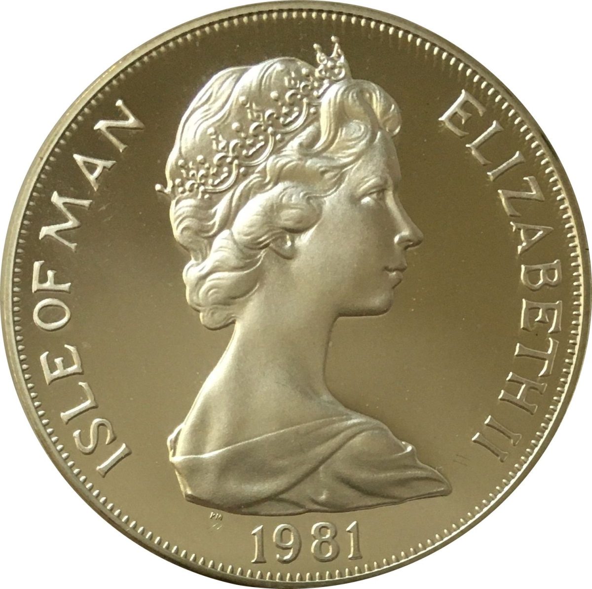 Isle of Man 1 Crown - Elizabeth II Louis Braille; Silver Proof obverse