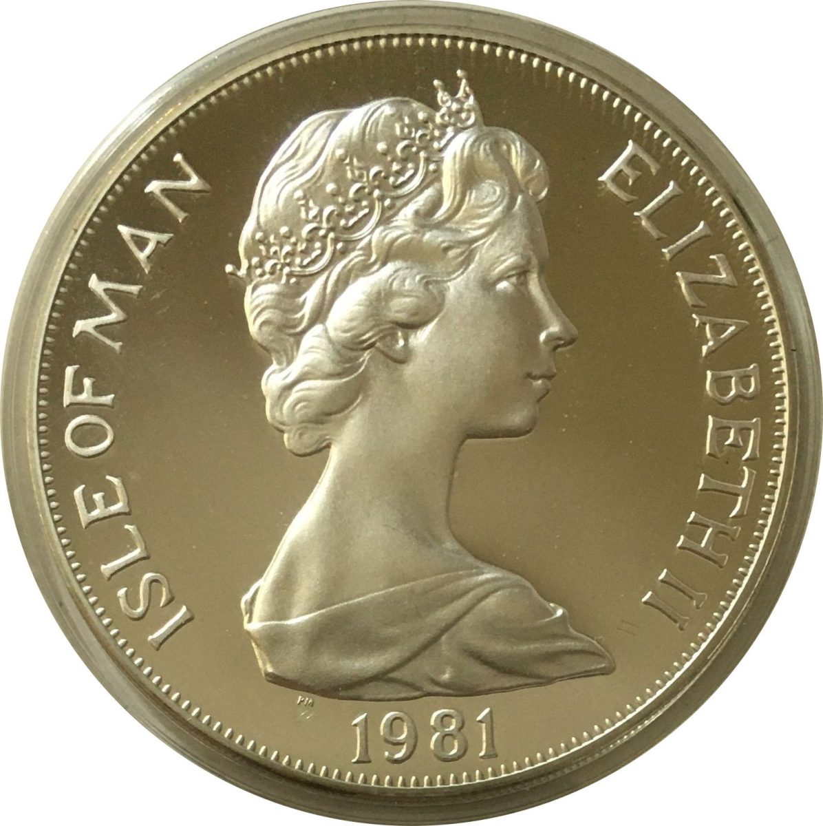 Isle of Man 1 Crown - Elizabeth II Beethoven; Silver Proof obverse