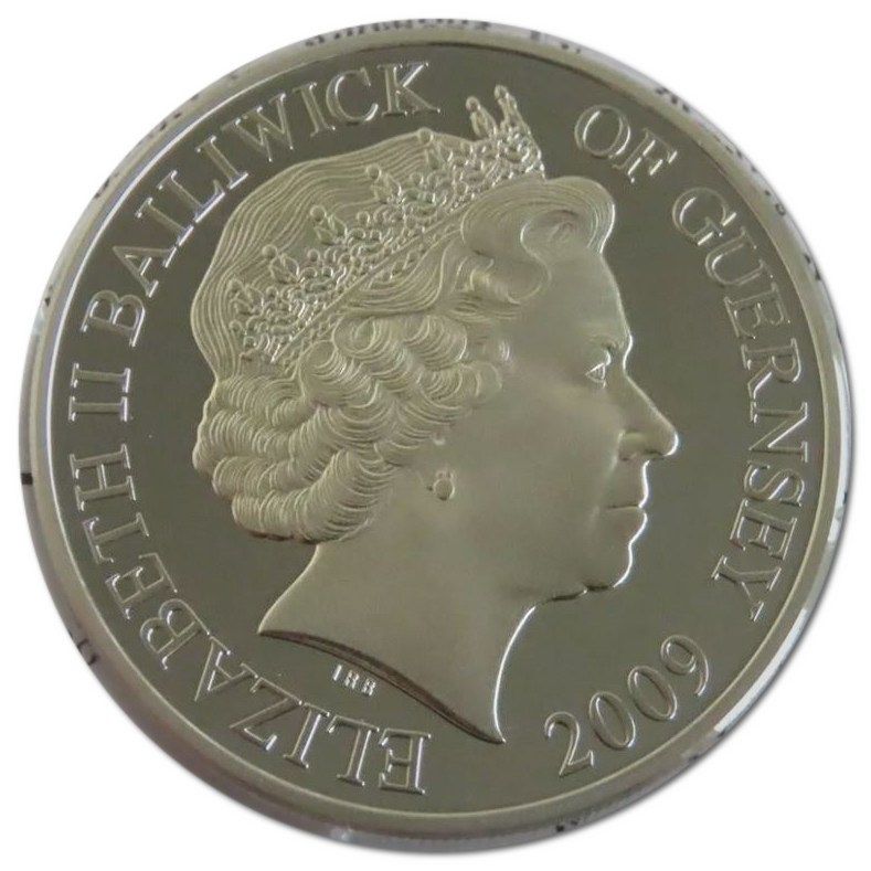 Guernsey 5 Pounds - Elizabeth II Naval Aviation - Battle of Taranto; Silver Proof obverse