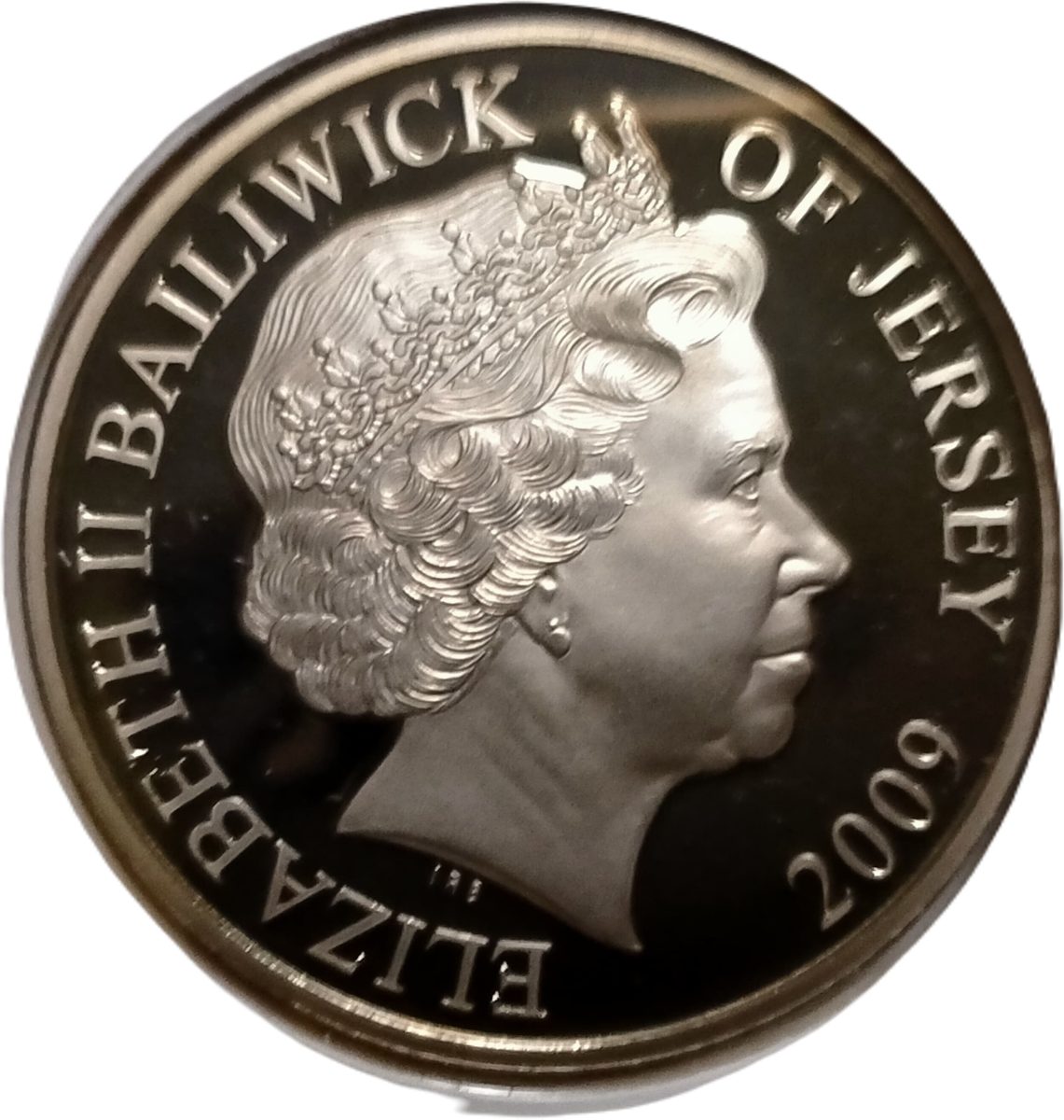 Jersey 5 Pounds - Elizabeth II Naval Aviation - HMS Ark Royal obverse