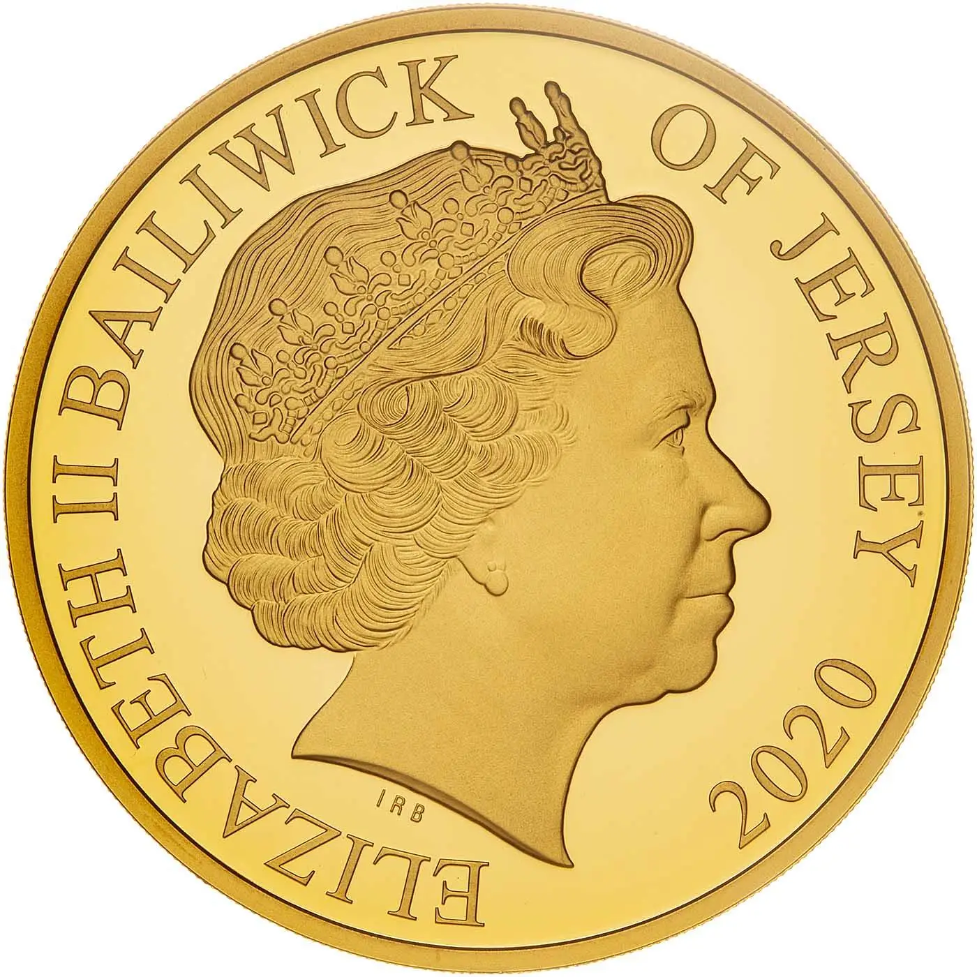 Jersey 5 Pounds - Elizabeth II Battle of Britain; Gold Proof obverse