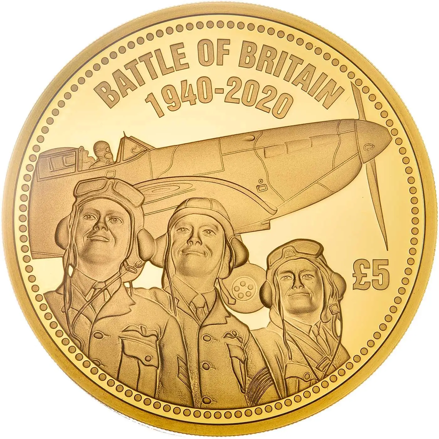 Jersey 5 Pounds - Elizabeth II Battle of Britain; Gold Proof