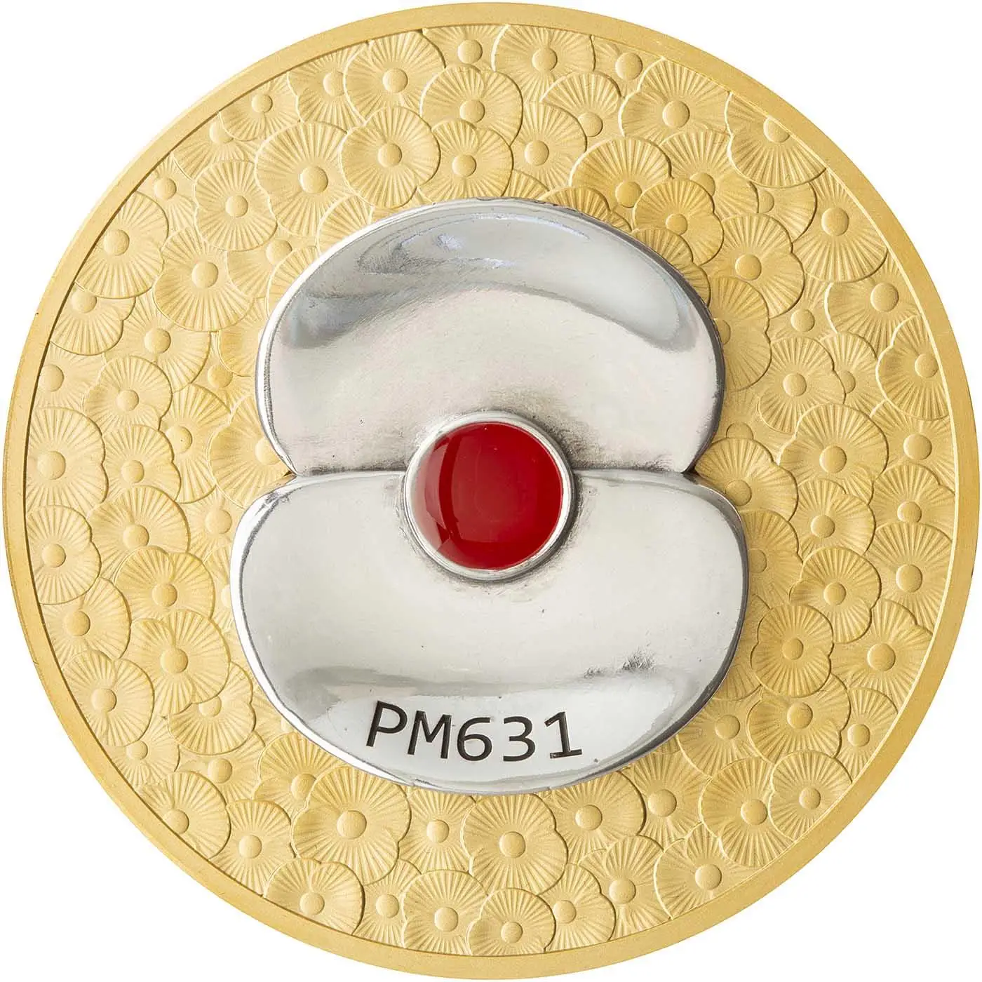 Jersey 10 Pounds - Elizabeth II Poppy Masterpiece; Silver Proof Gold Plated