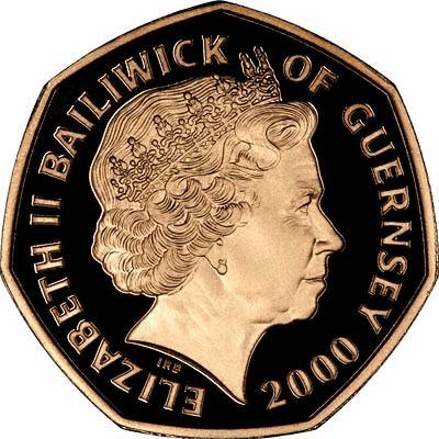 Guernsey 50 Pence - Elizabeth II 60th Anniversary - Battle of Britain; Gold Proof obverse