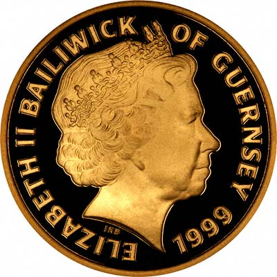 Guernsey 50 Pounds - Elizabeth II Queen Mother - Gold obverse