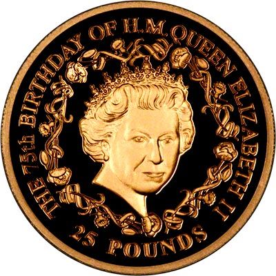 Guernsey 25 Pounds - Elizabeth II 75th Birthday