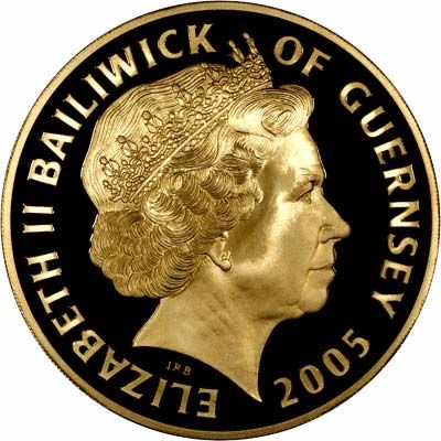 Guernsey 10 Pounds - Elizabeth II End of WWII - Gold Proof obverse