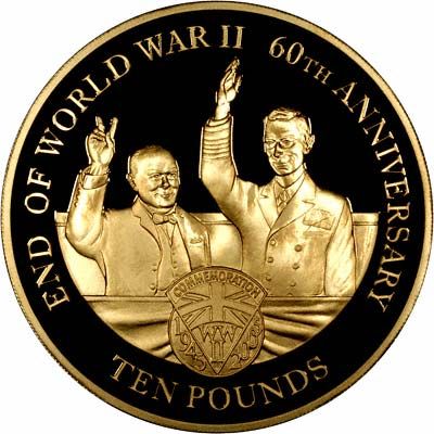 Guernsey 10 Pounds - Elizabeth II End of WWII - Gold Proof