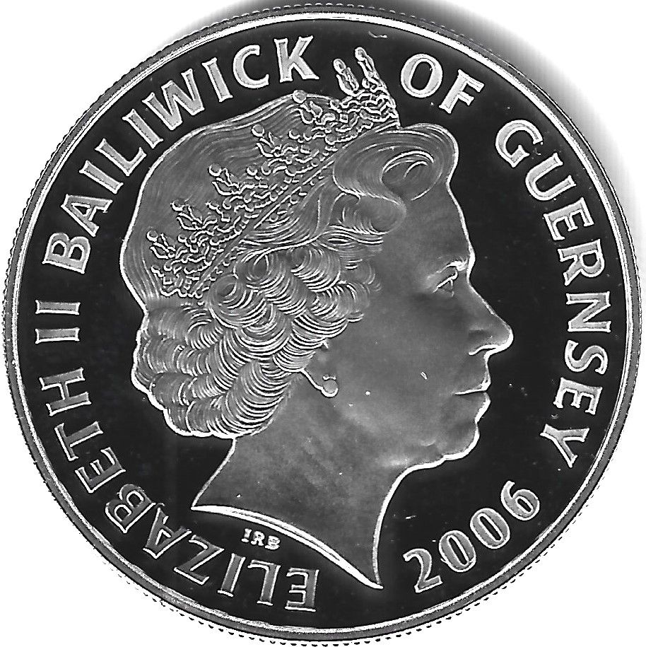 Guernsey 5 Pounds - Elizabeth II Victoria Cross - Herbert Le Patourel obverse