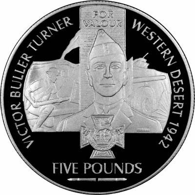 Guernsey 5 Pounds - Elizabeth II Victoria Cross - Victor Buller Turner reverse