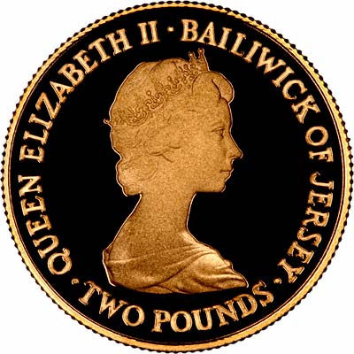 Jersey 2 Pounds - Elizabeth II Royal Wedding; Gold Proof obverse