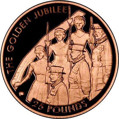 Jersey 25 Pounds - Elizabeth II Golden Jubilee; Gold Proof