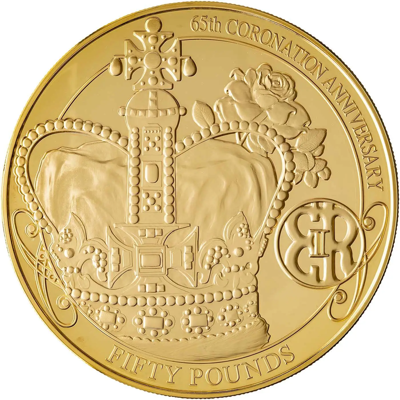 Jersey 50 Pounds - Elizabeth II 65th Anniversary of Coronation; Gold Proof