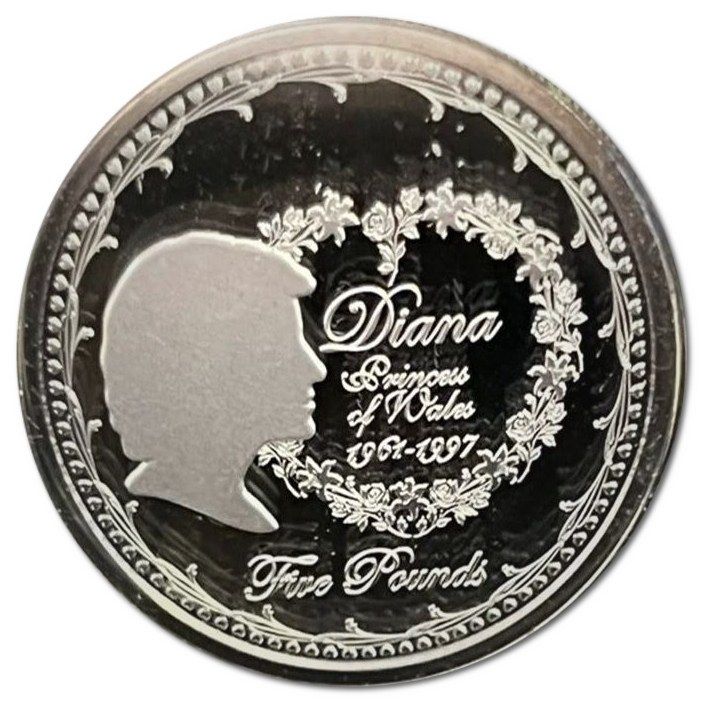 Alderney 5 Pounds - Elizabeth II Diana; Silver Proof