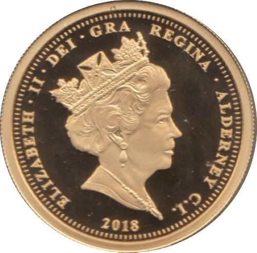 Alderney 1 Sovereign - Elizabeth II Fighting For Freedom obverse