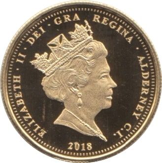 Alderney ¼ Sovereign - Elizabeth II Dambusters obverse