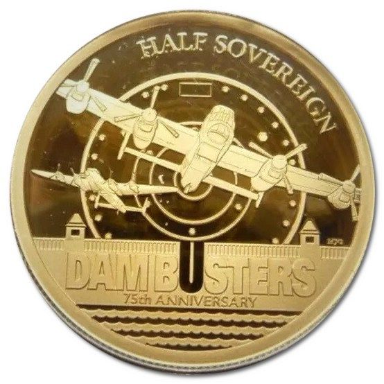 Alderney ½ Sovereign - Elizabeth II Dambusters reverse