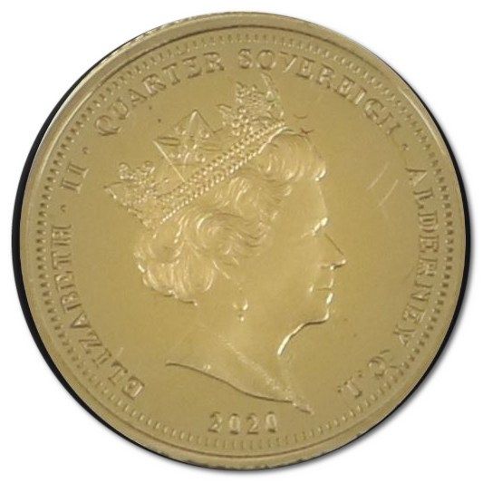 Alderney ¼ Sovereign - Elizabeth II Battle of Britain - Hawker Hurricane obverse