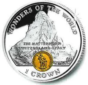 Gibraltar 1 Crown - Elizabeth II Matterhorn reverse