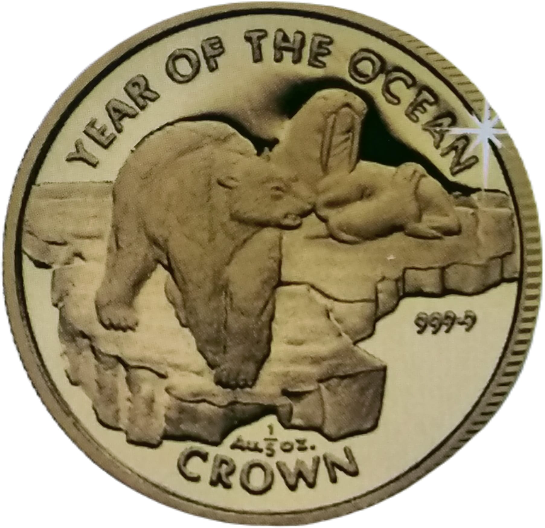Gibraltar ⅕ Crown - Elizabeth II Polar Bear reverse