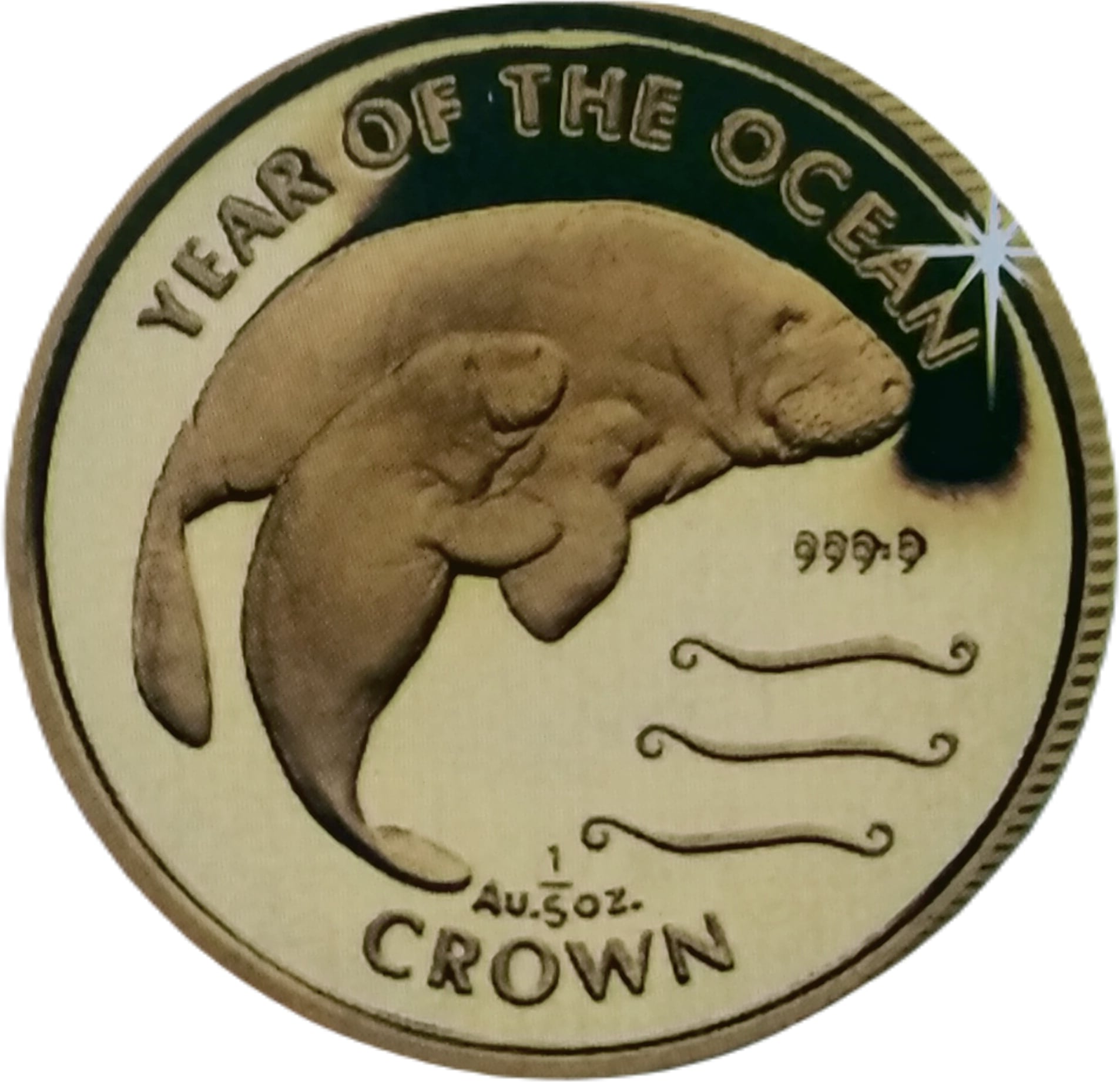 Gibraltar ⅕ Crown - Elizabeth II Sea Cow with calf reverse