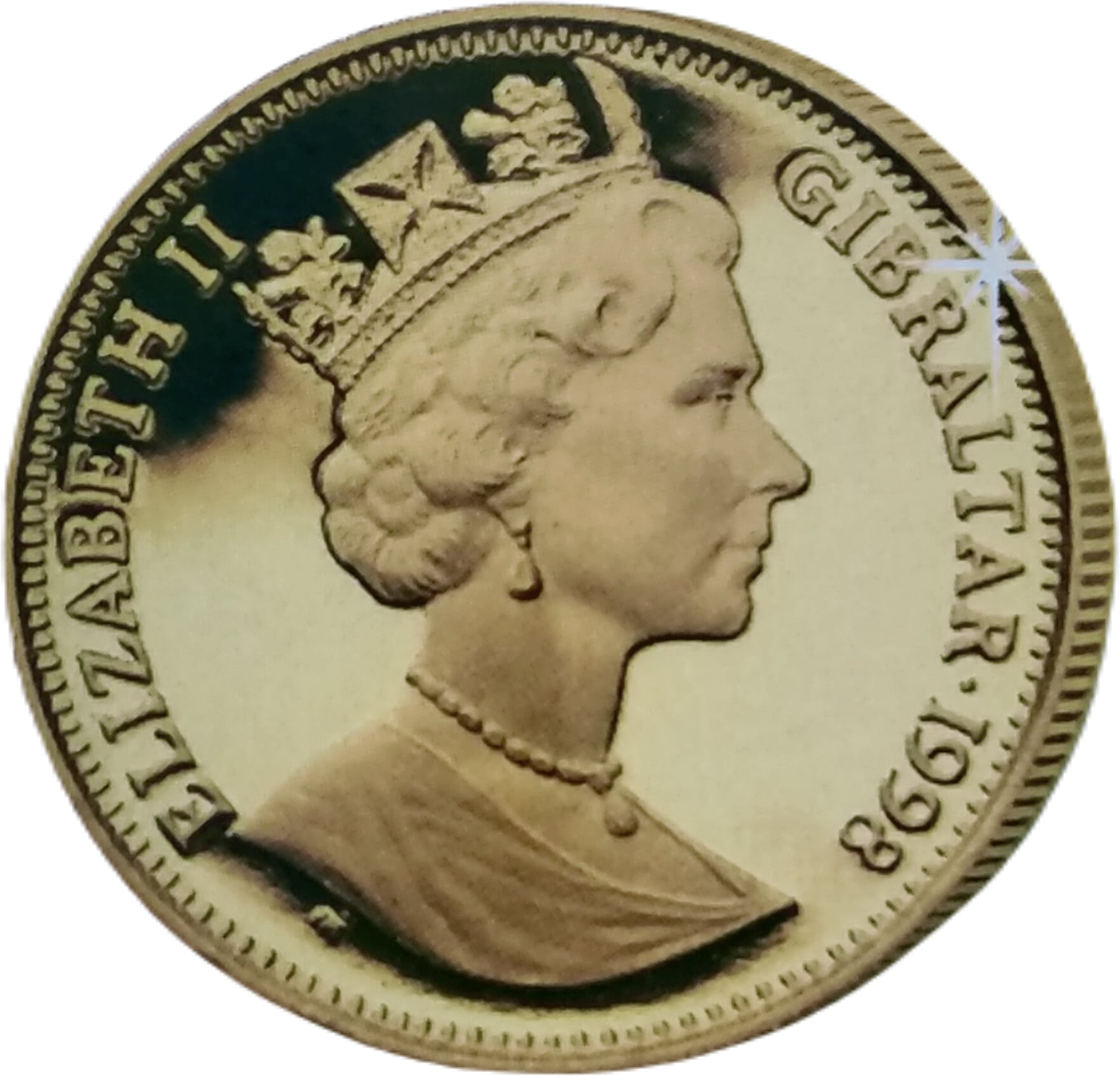 Gibraltar ⅕ Crown - Elizabeth II Surfer obverse