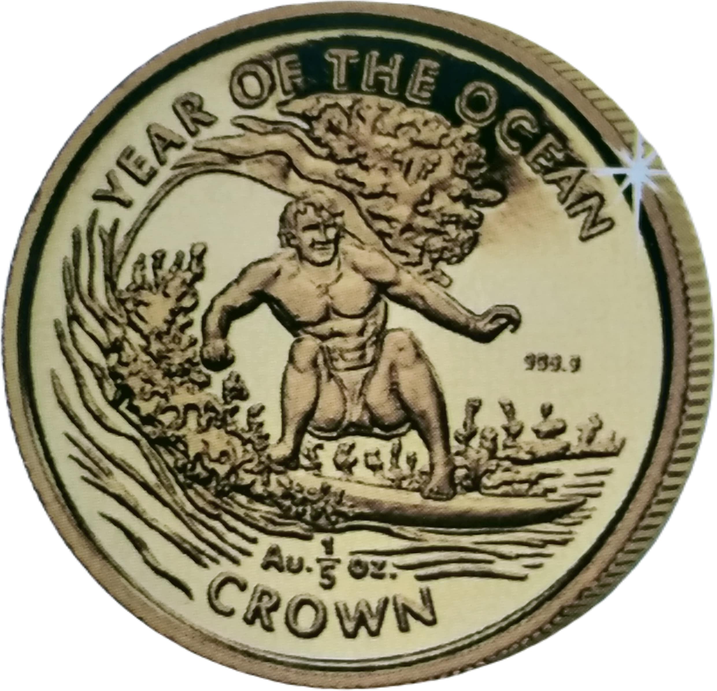 Gibraltar ⅕ Crown - Elizabeth II Surfer reverse
