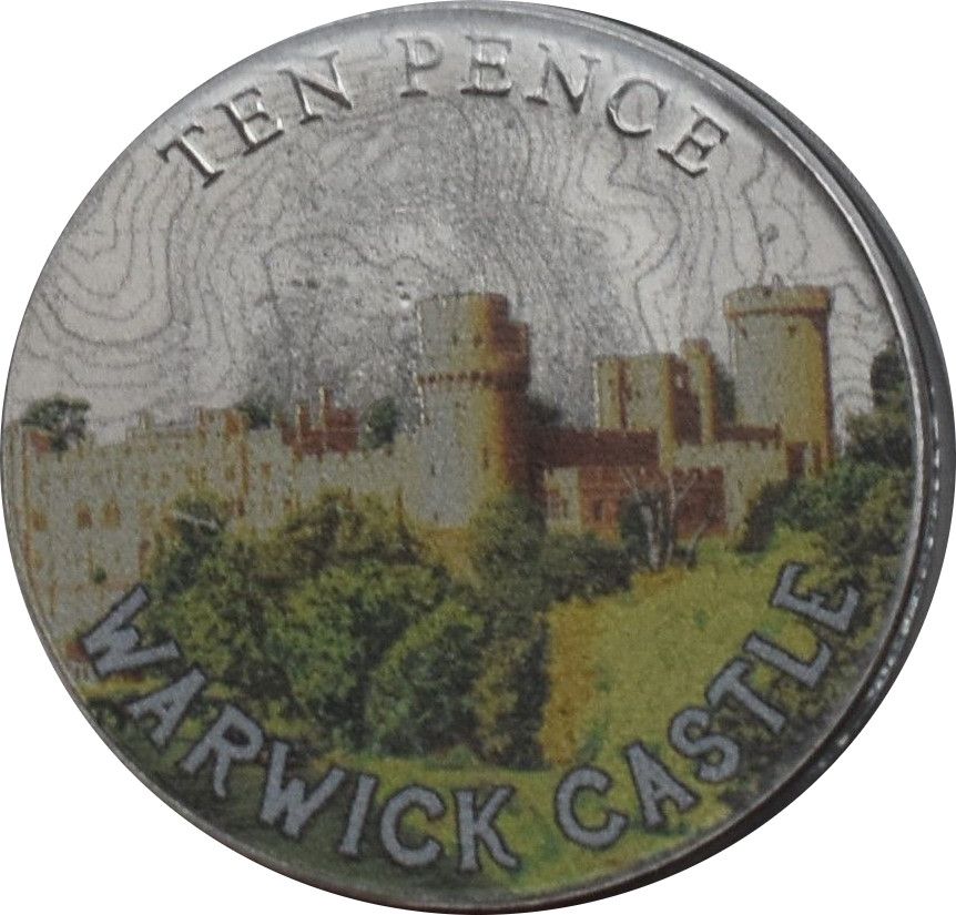 Isle of Man 10 Pence - Charles III Warwick Castle reverse