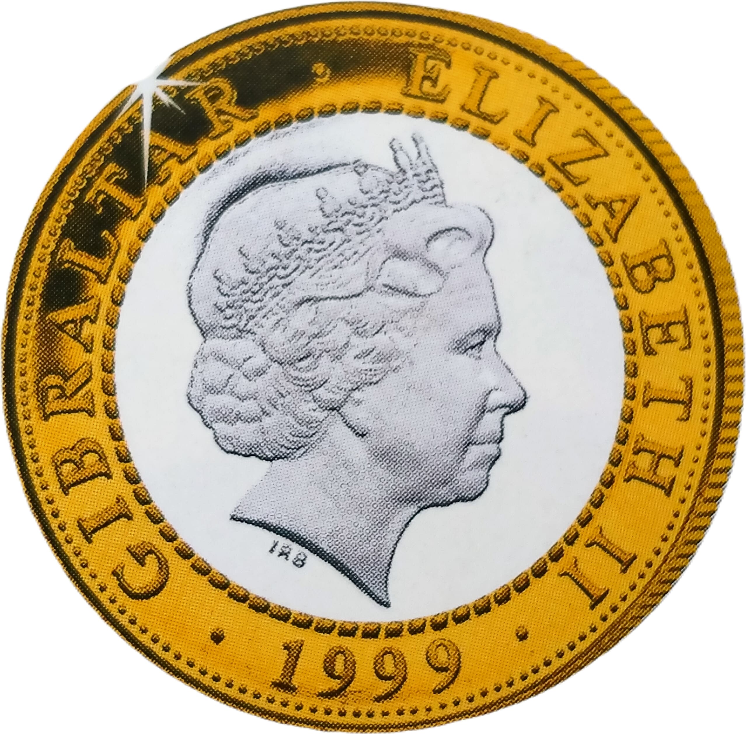 Gibraltar 2 Pounds - Elizabeth II Hercules and the Cretan Bull; Silver Proof obverse