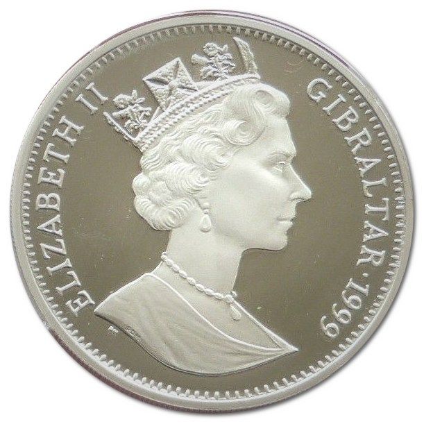 Gibraltar 1 Crown - Elizabeth II The year of the Rabbit; Peter Rabbit; Silver Proof obverse