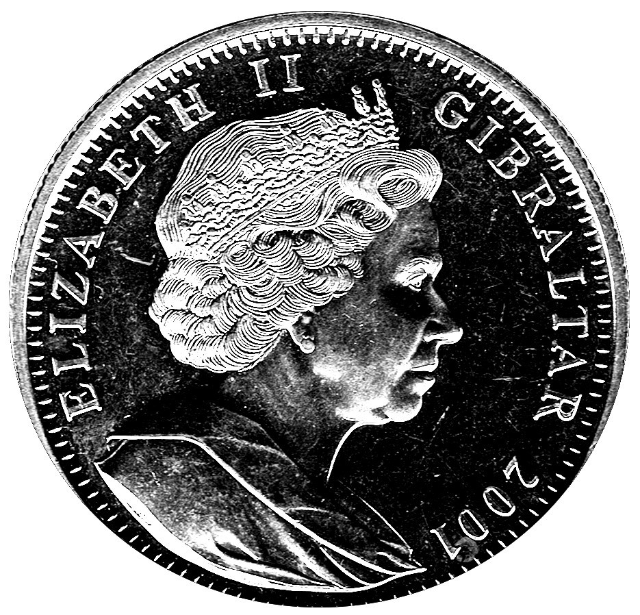 Gibraltar 1 Crown - Elizabeth II 1953 Coronation Scene obverse