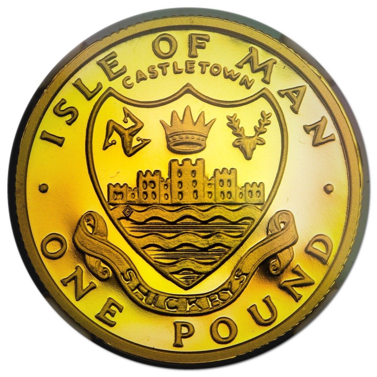 Isle of Man 1 Pound - Elizabeth II Castletown; Gold Proof Piedfort