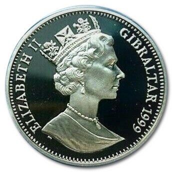 Gibraltar 1 Crown - Elizabeth II King Charles I; Silver Proof obverse