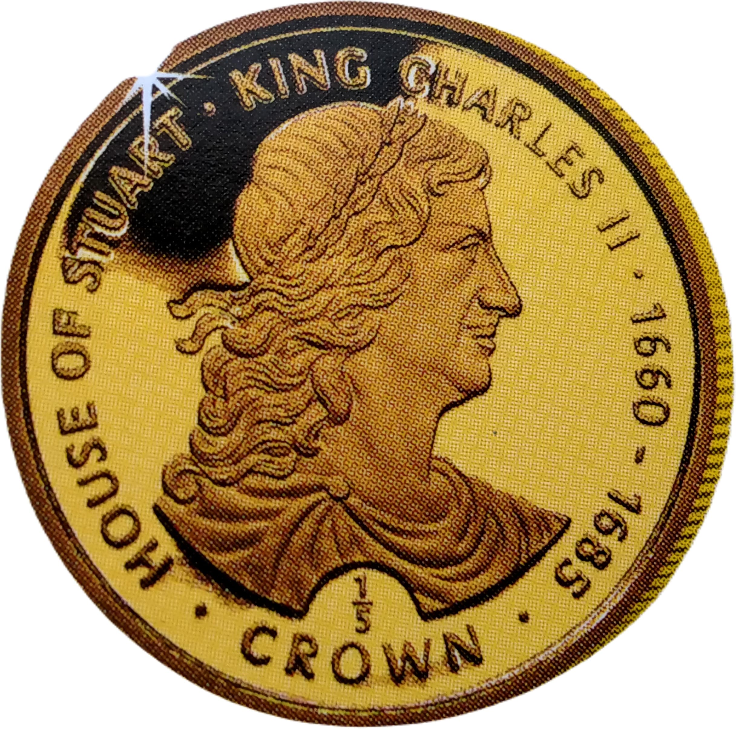 Gibraltar ⅕ Crown - Elizabeth II King Charles II reverse