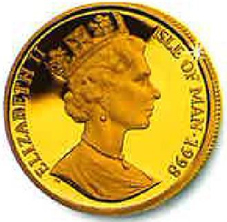 Isle of Man ⅕ Crown - Elizabeth II Ski Jumper obverse