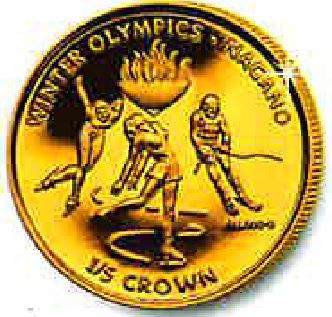 Isle of Man ⅕ Crown - Elizabeth II Figure skater, speed skater and skier