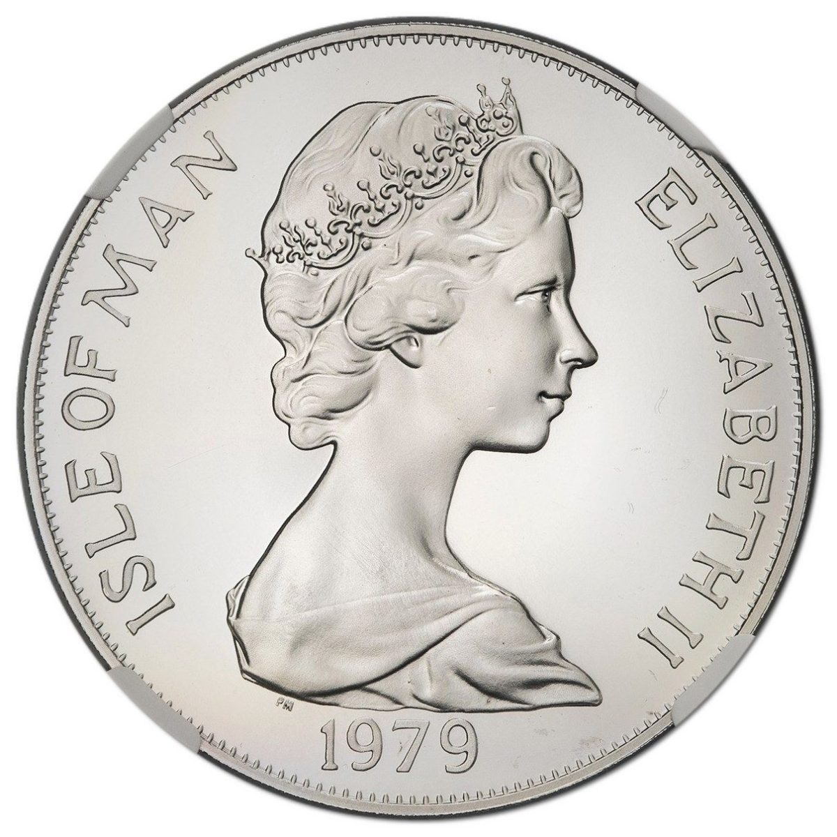 Isle of Man 1 Crown - Elizabeth II Tynwald - Viking Longship; Platinum Proof obverse