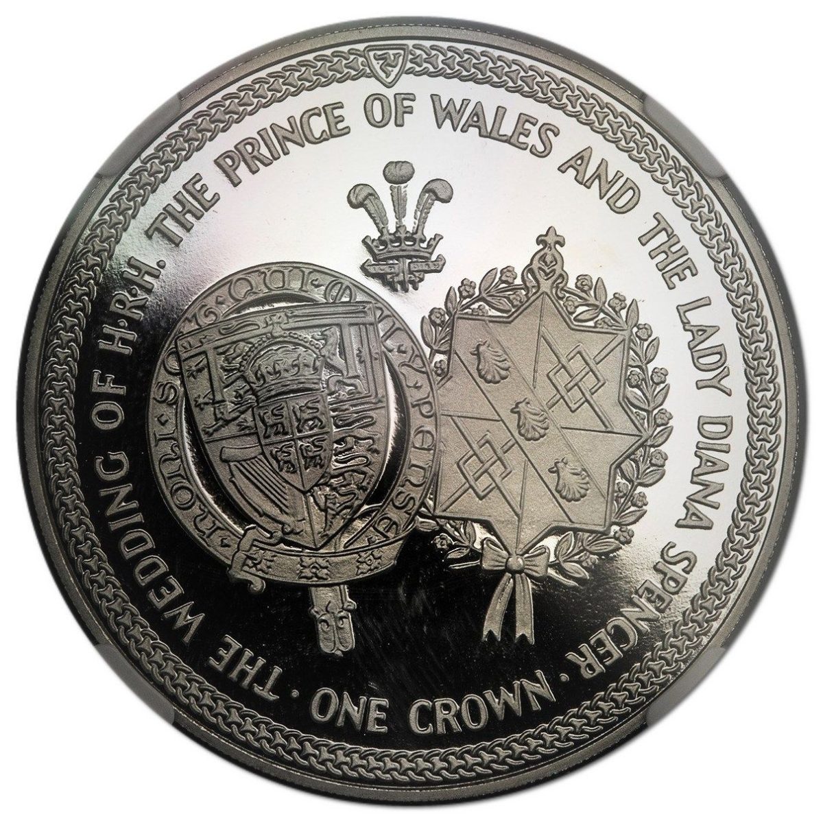 Isle of Man 1 Crown - Elizabeth II Royal Wedding; Platinum Proof reverse