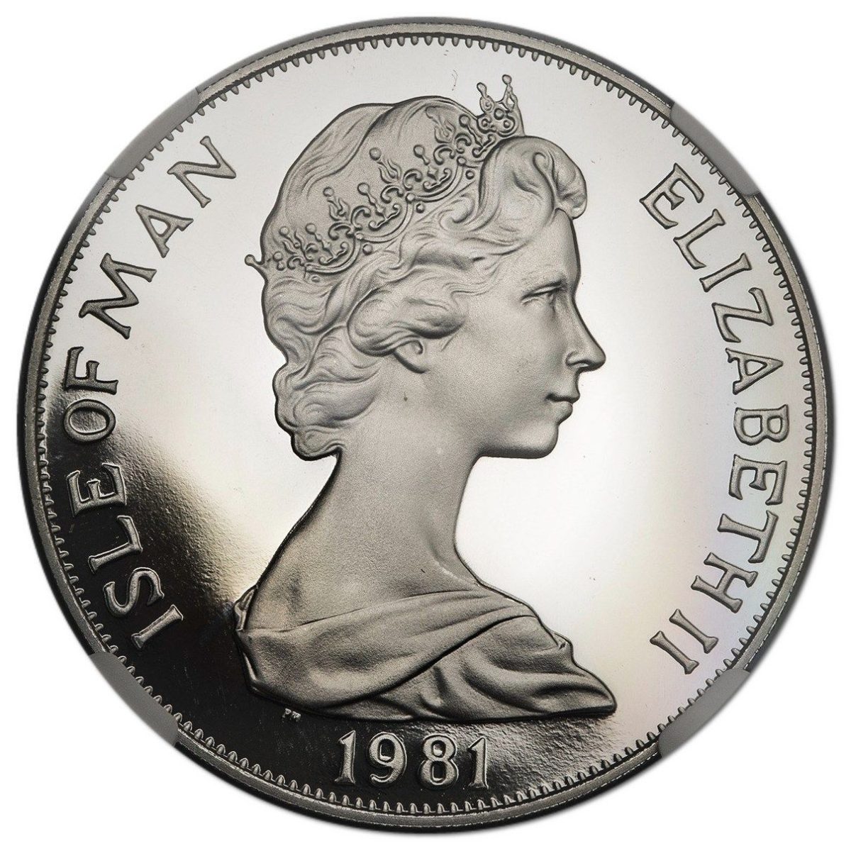 Isle of Man 1 Crown - Elizabeth II Duke of Edinburgh Award Scheme - Monogram; Platinum Proof obverse
