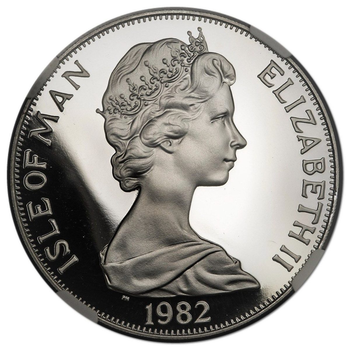 Isle of Man 1 Crown - Elizabeth II Mayflower; Platinum Proof obverse