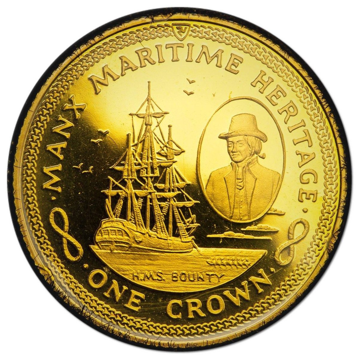 Isle of Man 1 Crown - Elizabeth II H.M.S. Bounty; Gold Proof