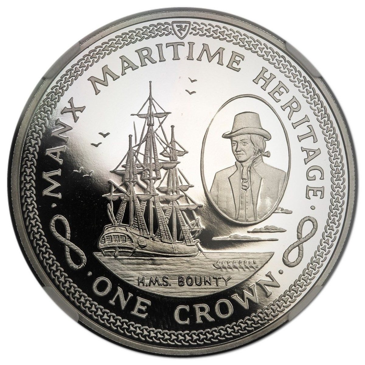 Isle of Man 1 Crown - Elizabeth II H.M.S. Bounty; Platinum Proof