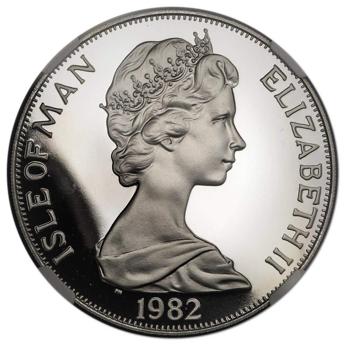 Isle of Man 1 Crown - Elizabeth II H.M.S. Victory; Platinum Proof obverse