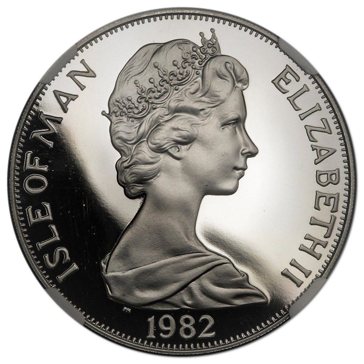 Isle of Man 1 Crown - Elizabeth II P.S. Mona's Queen II; Platinum Proof obverse