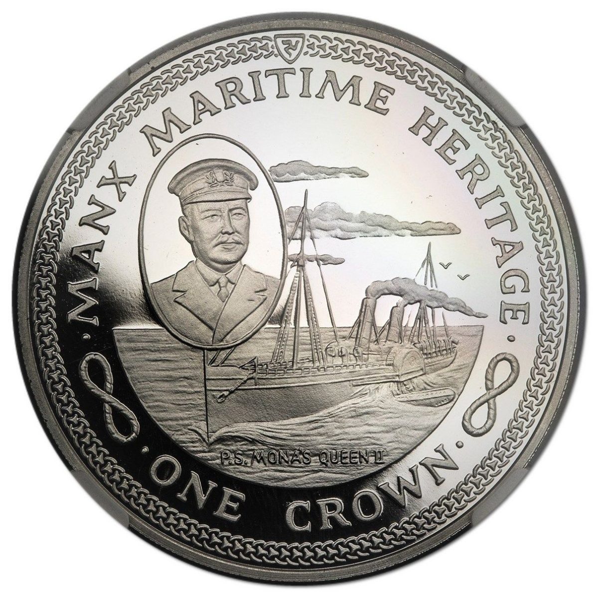 Isle of Man 1 Crown - Elizabeth II P.S. Mona's Queen II; Platinum Proof reverse